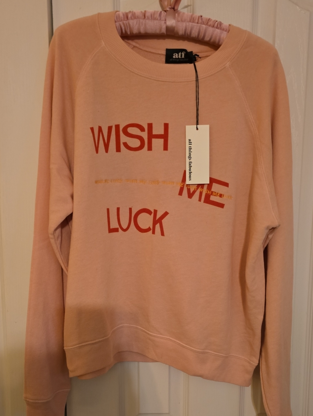 ATF All Things Fabulous Wish Me Luck Crewneck M NWT